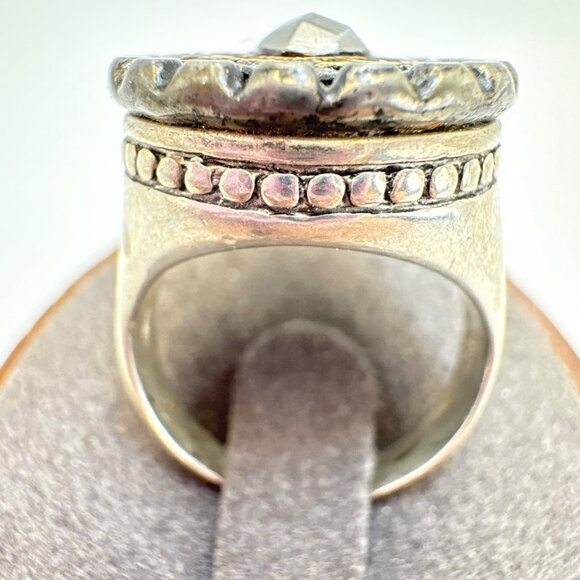 VTG Sterling Silver 925 Signet Style Shield Design Statement RIng Size 6.75 - Picture 5 of 12
